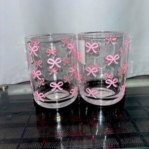 Cupcake & cashmere Pink bow plastic cup - set 2